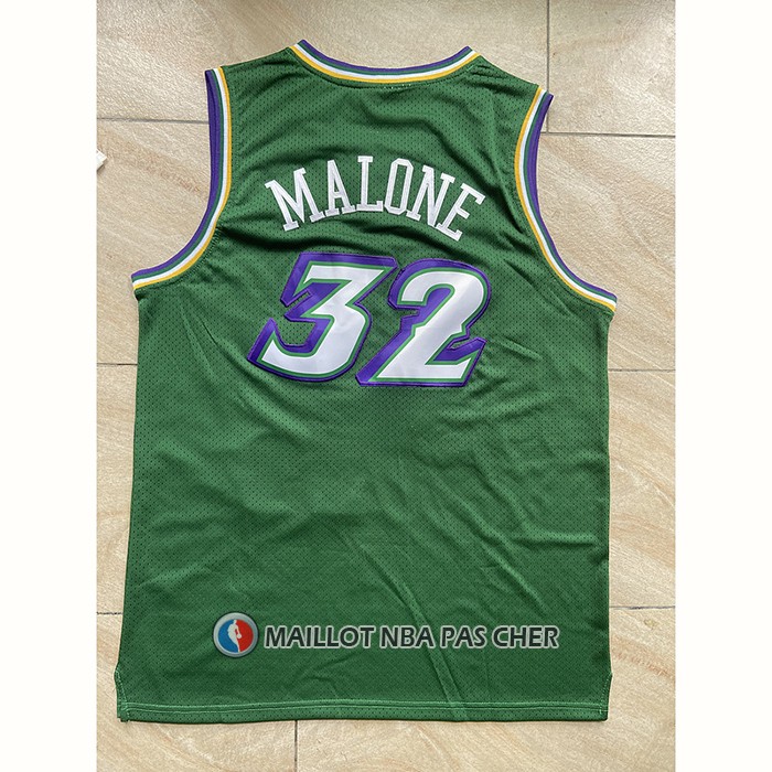 Maillot Utah Jazz Karl Malone NO 32 Mitchell & Ness 1996-97 Vert